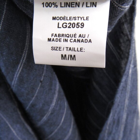 Pure Linen Pinstripe Dress Made in Canada - Picture 4 of 4